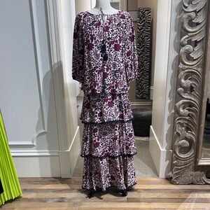 Just Bellina Floral 2 pieces set Tiered Maxi skirt and blouse